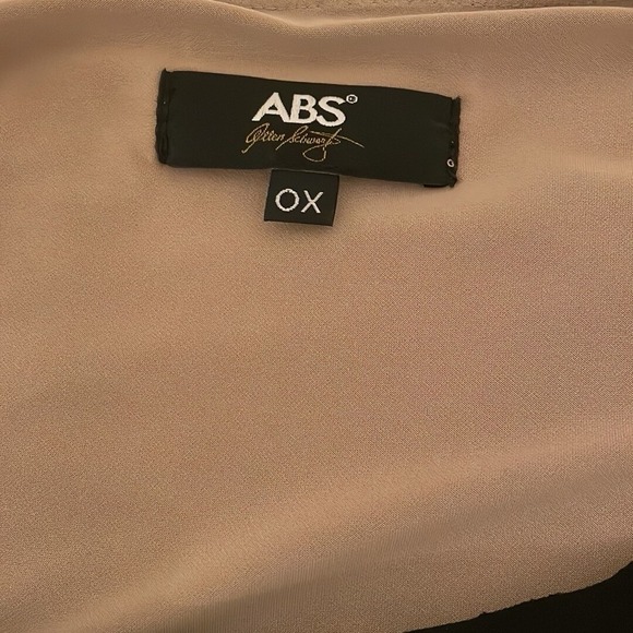 ABS Allen Schwartz Women's Black Midi Side‎ Rushed Animal Print Dress Size 0X - Picture 6 of 9